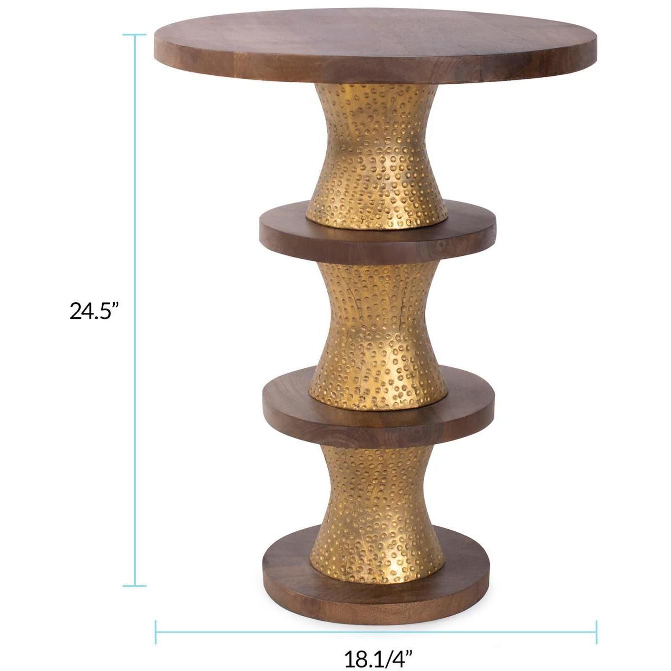 Robin Baron 24.5 X 18.25 inch Natural and Gold Drink Table